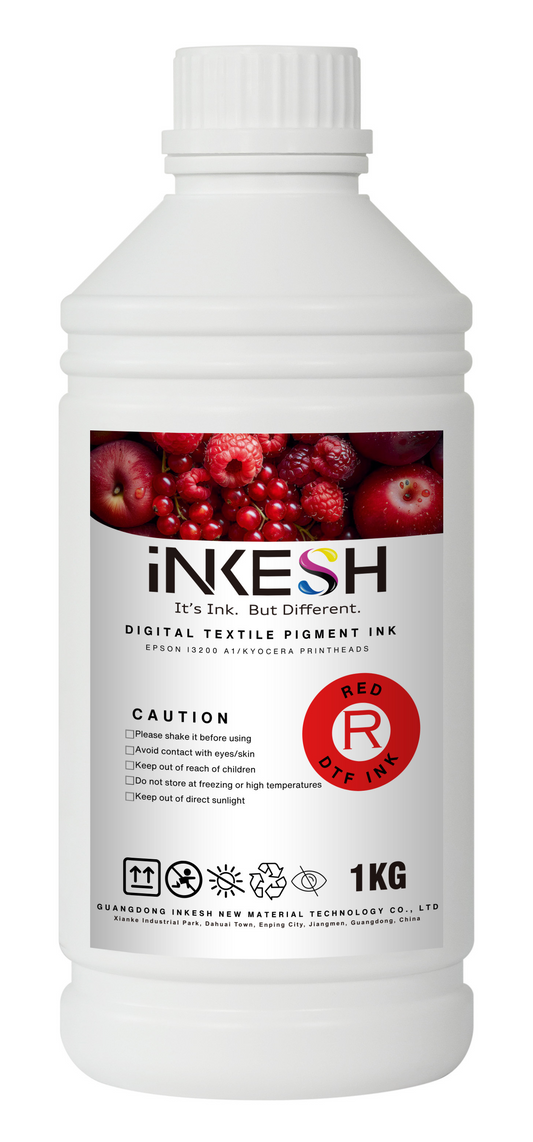 Red_Inkesh OEKO-TEX Certified - Ethylene Glycol Free - Premium Inks - 1 Liter (Individual)