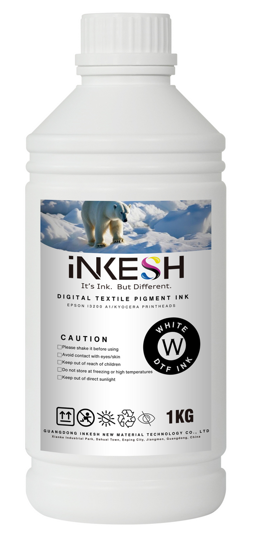 White - Inkesh OEKO-TEX Certified - Ethylene Glycol Free - Premium Inks - 1 Liter (Individual)