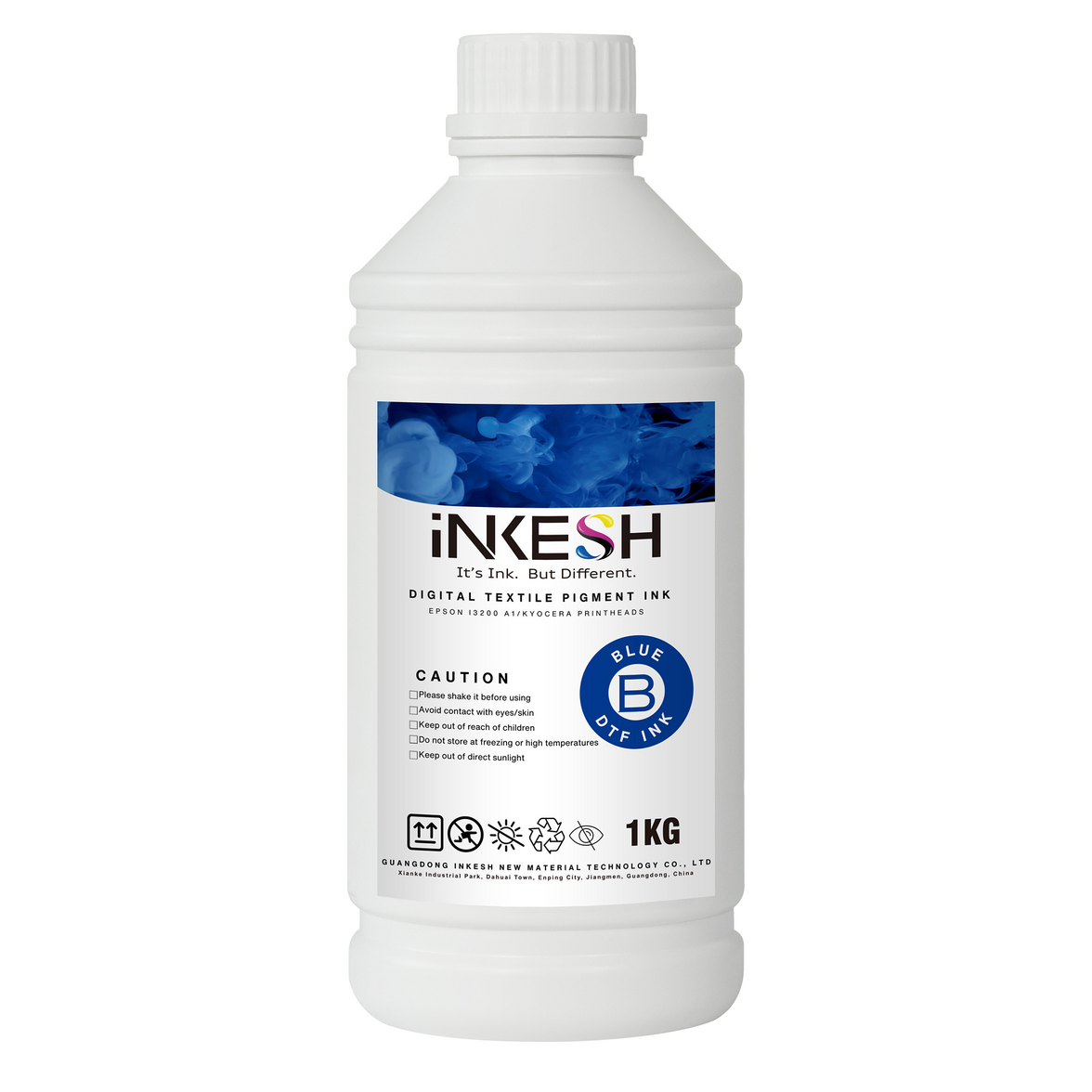 Blue_Inkesh OEKO-TEX Certified - Ethylene Glycol Free - Premium Inks - 1 Liter (Individual)