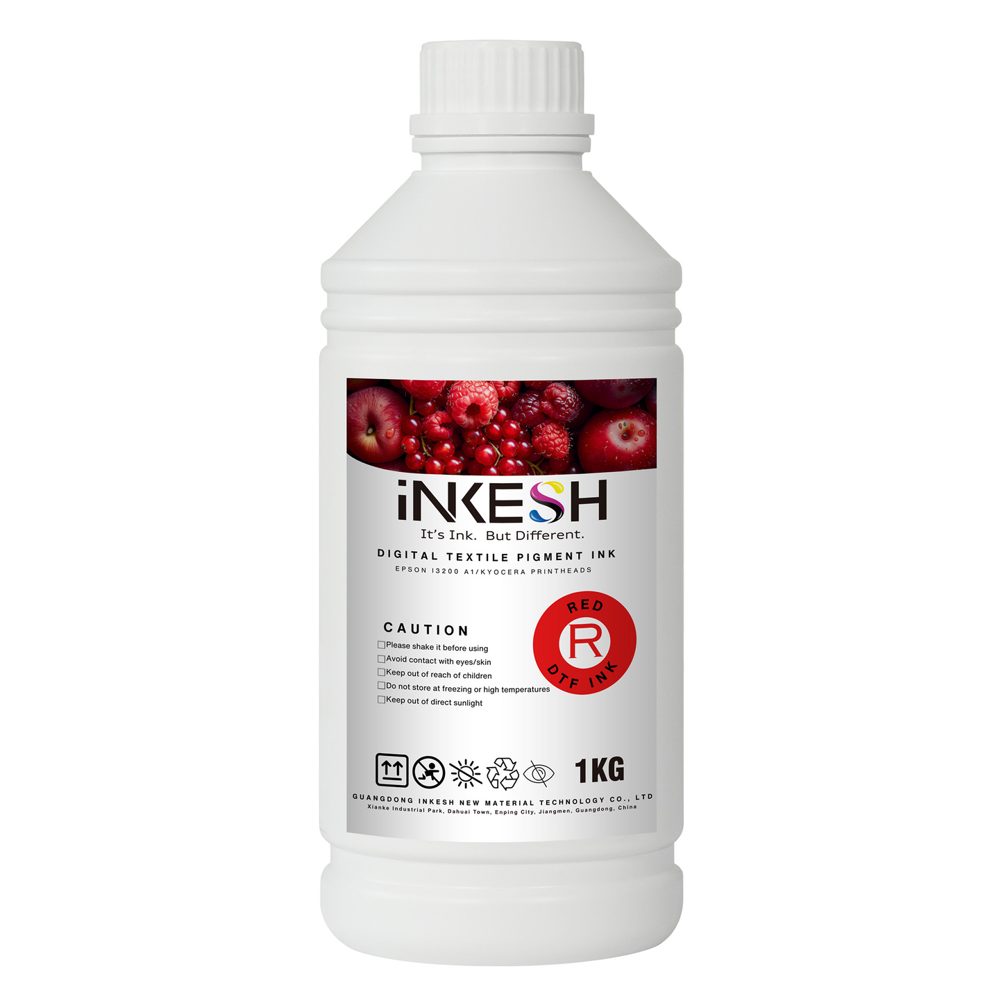 Red_Inkesh OEKO-TEX Certified - Ethylene Glycol Free - Premium Inks - 1 Liter (Individual)